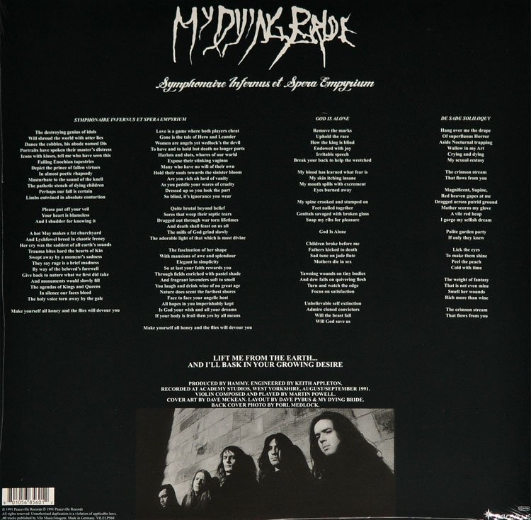 MY DYING BRIDE - SYMPHONAIRE INFERNUS ET SPERA EMPYRIUM - Imagen 2