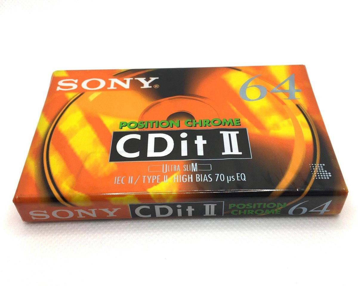 CASSETTE SONY CDit II - Type II Bias High - Chrome 64 Min. - Nuevo y Sellado