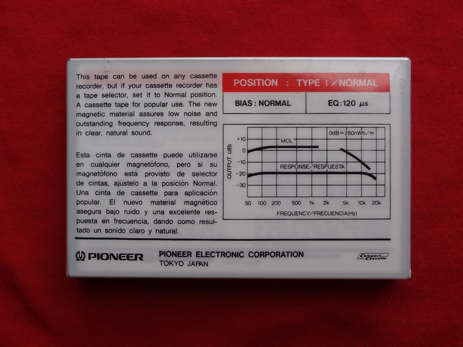CASSETTE PIONEER N1T-60 Type I - Normal 60 Min - Nuevo y Sellado - Imagen 2