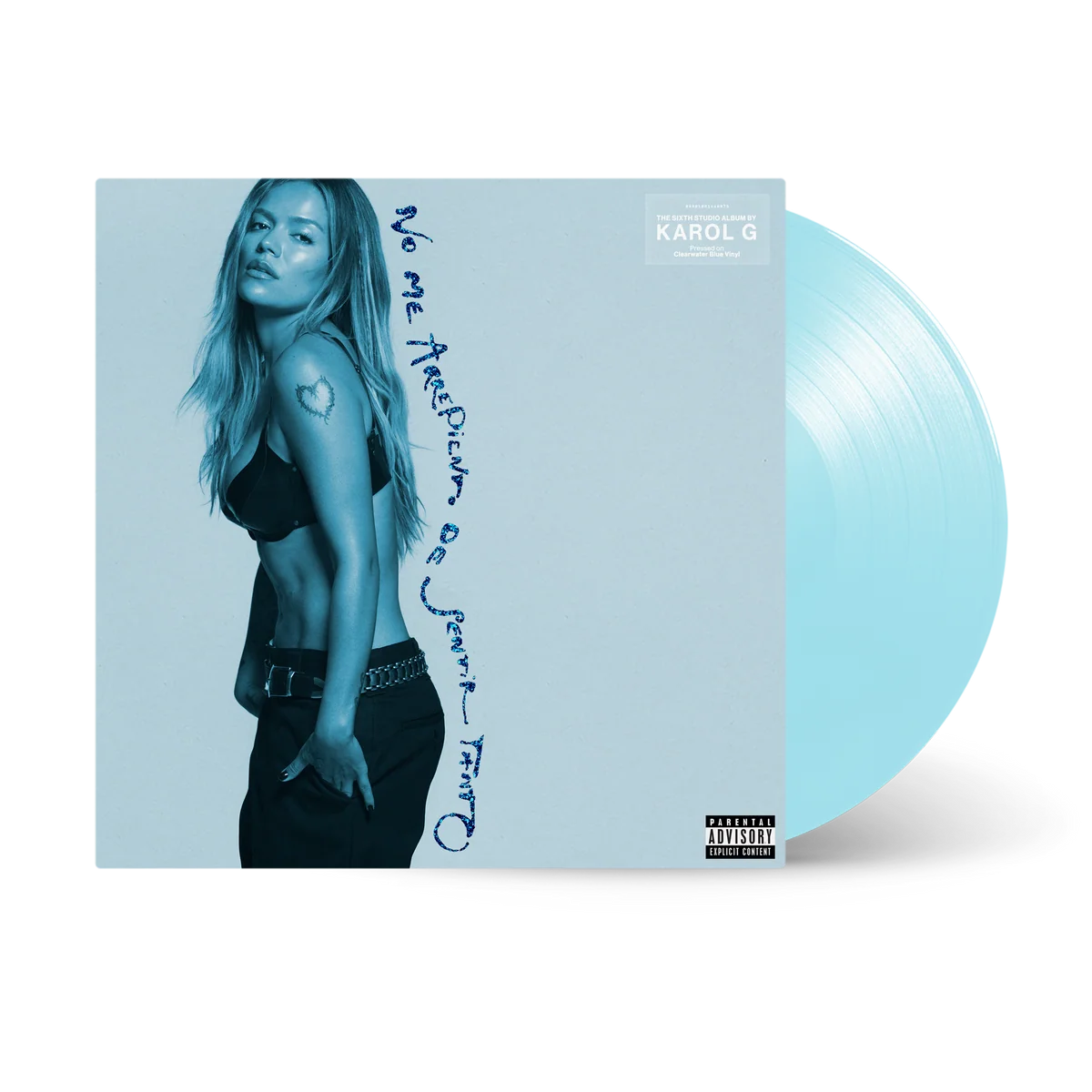PREVENTA : KAROL G - No Me Arrepiento De Sentir Tanto (Clearwater Blue LP) - Imagen 2